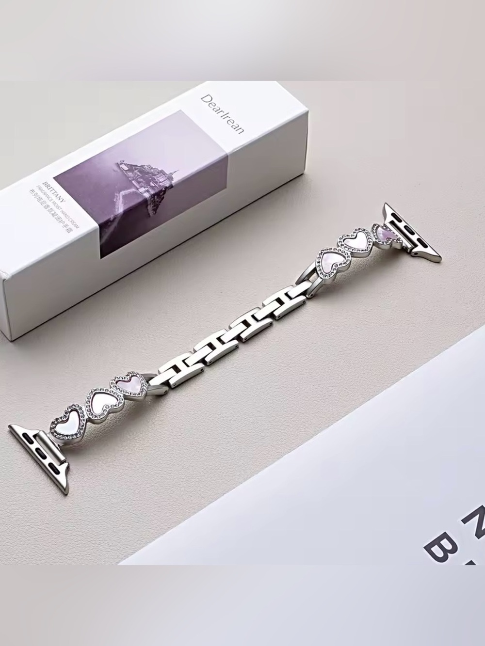 Silver Heart Link Apple Watch band 38-49 mm
